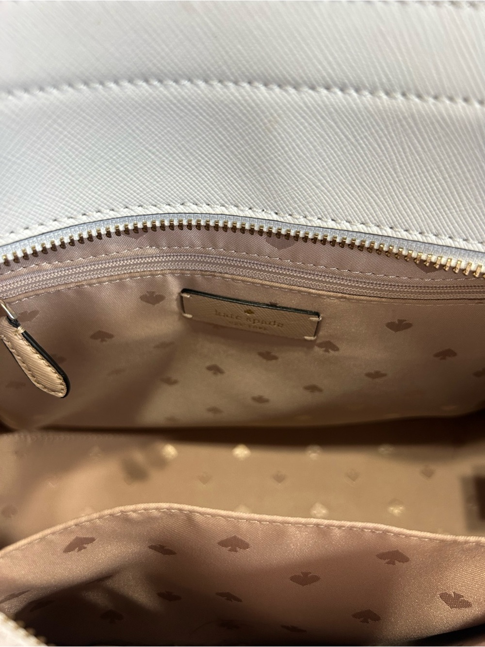 Kate Spade Large Leather Satchel in Blush, White & Black - Picture 8 of 12